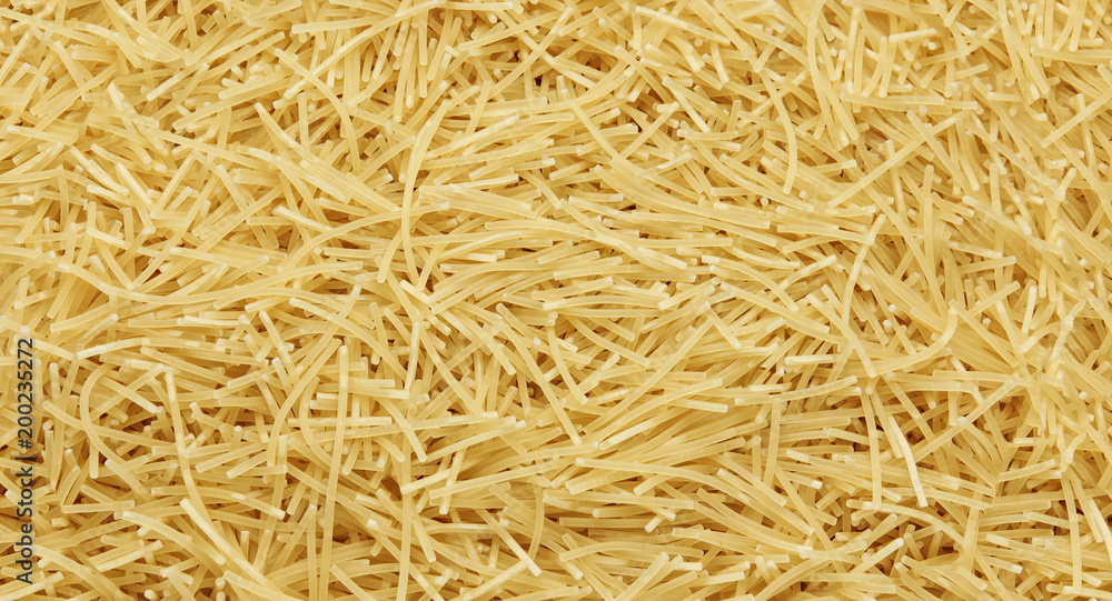Group of vermicelli pasta texture top view Group of vermicelli pasta texture top view
