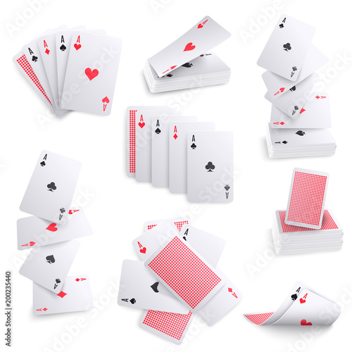 Playing Cards Realistic Sets 