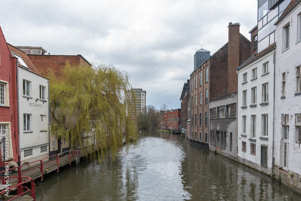 Obraz premium Canal view in Ghent, Belgium