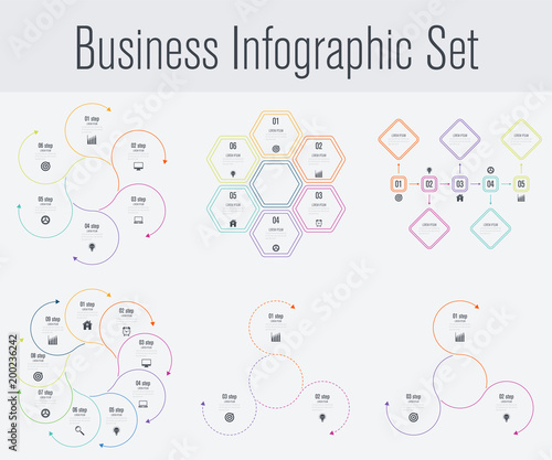 Set with infographics