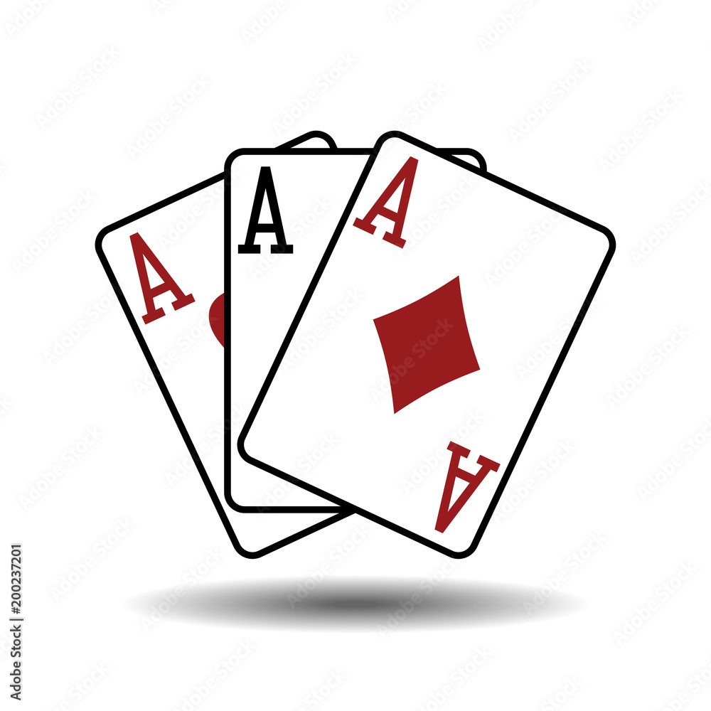 Obraz premium Three aces playing cards vector illustration