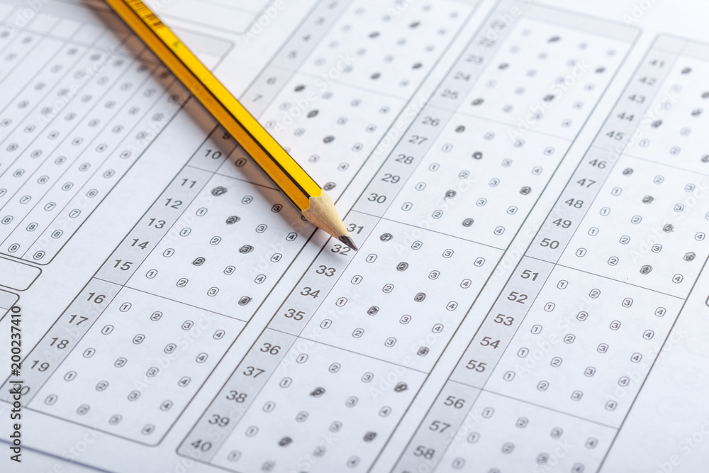 Test score sheet with answers Test score sheet with answers