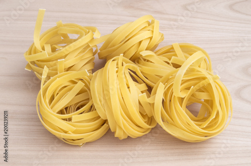 group of Italian pasta nests