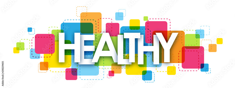 HEALTHY Colourful Vector Letters Icon HEALTHY Colourful Vector Letters Icon