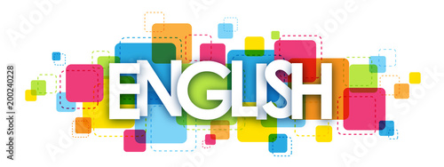 "ENGLISH" colourful vector letters icon