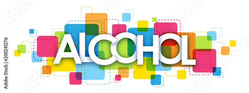 ALCOHOL colourful letters icon