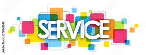 SERVICE colourful vector letters icon