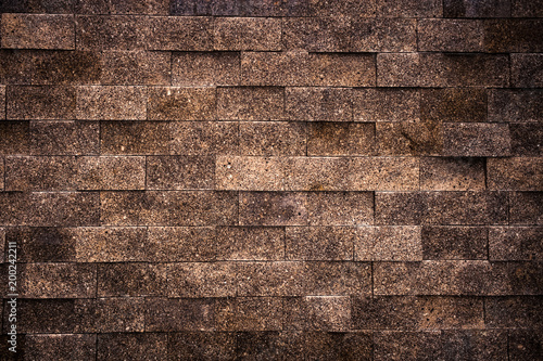 Wallpaper Mural Stone wall of rectangular brown granite bricks as background. Torontodigital.ca
