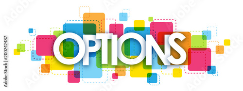 OPTIONS colourful letters icon photo
