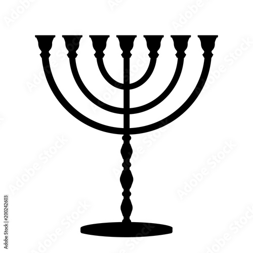 Menorah. Jewish symbol. Vector silhouette.