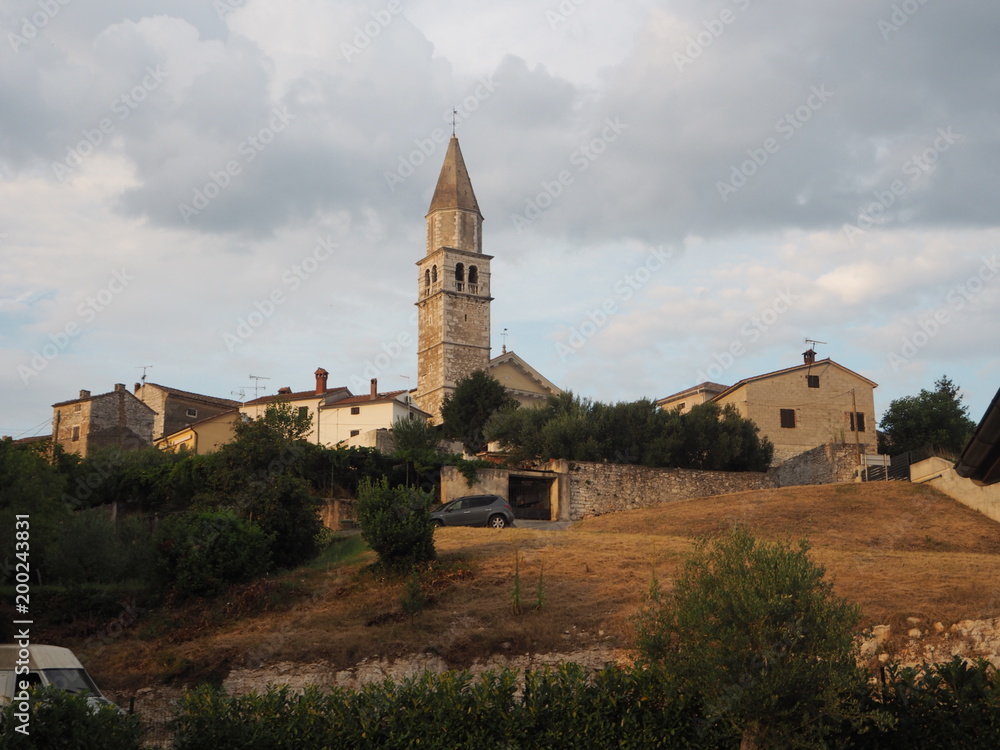 Church tower Visjnan Croatia