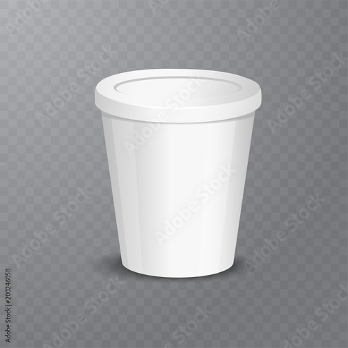 Wallpaper Mural Vector realistic yogurt, ice cream or sour creme package on white backgrounnd. 3D illustration. Mock up of container isolated. Template for your design. Side view. Diminishing perspective Torontodigital.ca