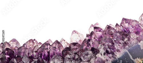 isolated amethyst long lilac crystal stripe