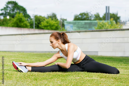 Sporty woman training outdoor. Sport and health concept.