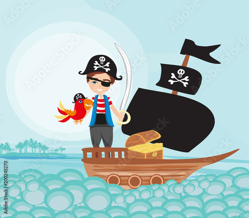 Cartoon pirate boy