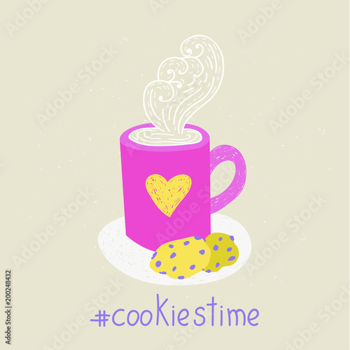 Cookies time. Vector illustration.