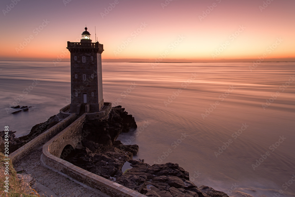 View of Lighthouse of Kermovan in Brittany in France
