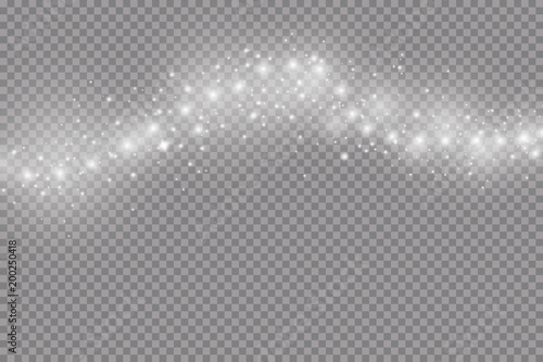 Set of golden glowing lights effects isolated on transparent background. Sun flash with rays and spotlight. Glow light effect. Star burst with sparkles. 