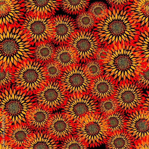 Seamless vector pattern with sunflowers