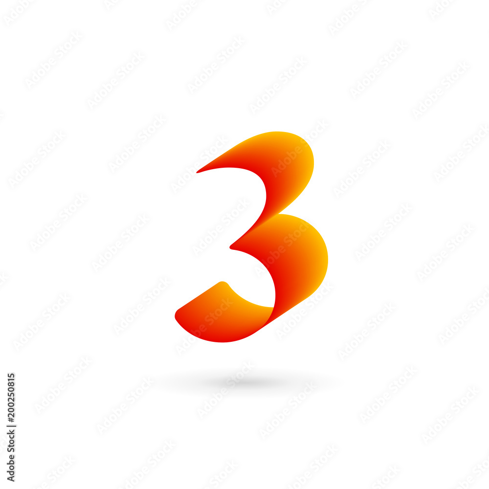 Number 3 logo icon design template elements Number 3 logo icon design template elements