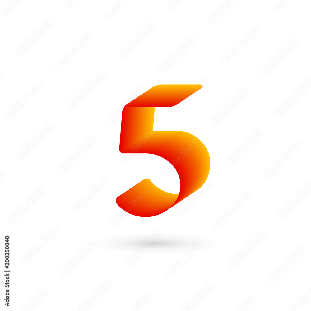 Number 5 logo icon design template elements Number 5 logo icon design template elements