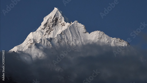 Miancimu mountain peak in the clouds