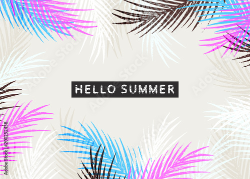 Hello summer poster. Vector banner.
