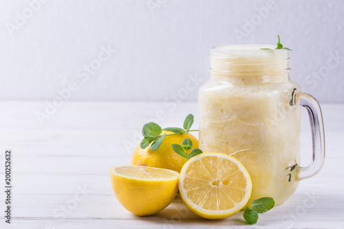 Healthy fresh lemon smoothie