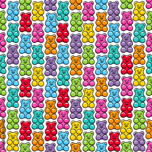 Jelly gummy bears seamless pattern.