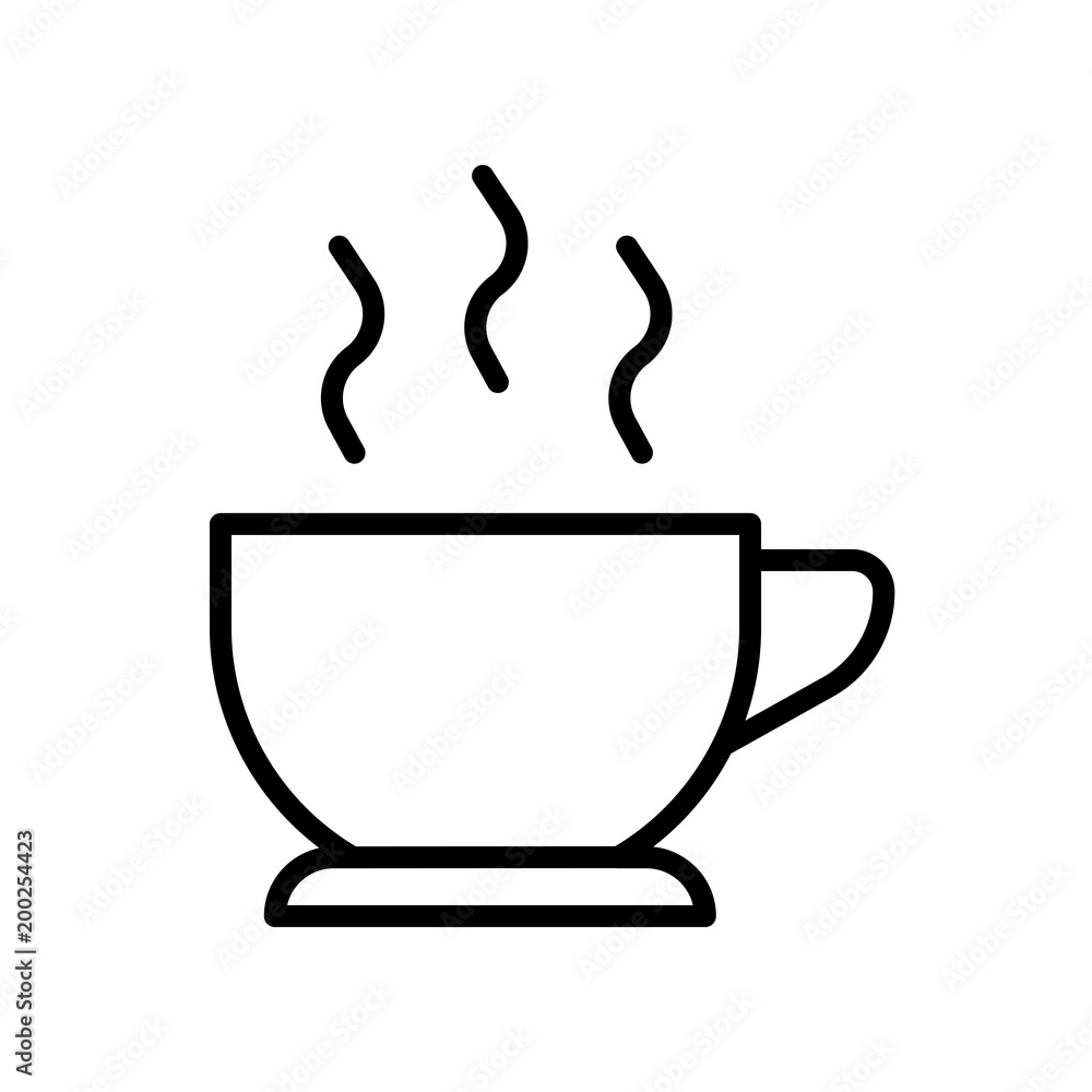 Cup of hot coffee icon isolated on white background Cup of hot coffee icon isolated on white background