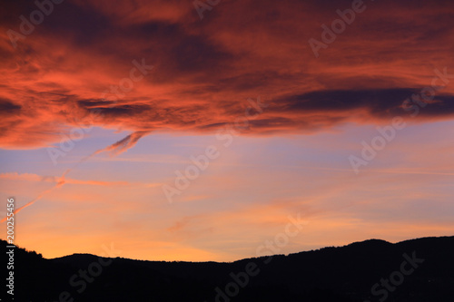 Fiery sky at sunset. © Maurizio