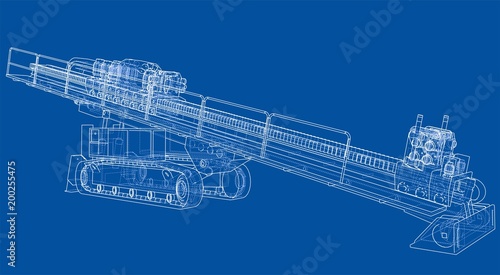 Horizontal directional drilling machine vector
