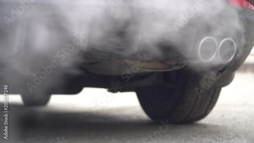 Exhaust gases from the engine's combustion is incomplete.