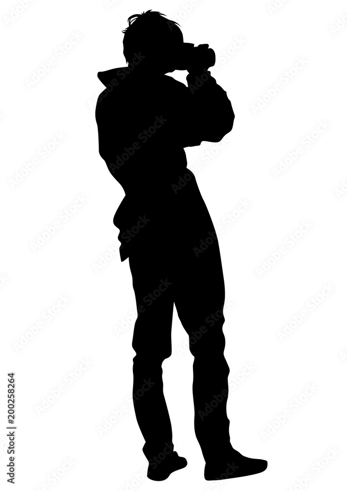 Man with a photo camera on white background Man with a photo camera on white background