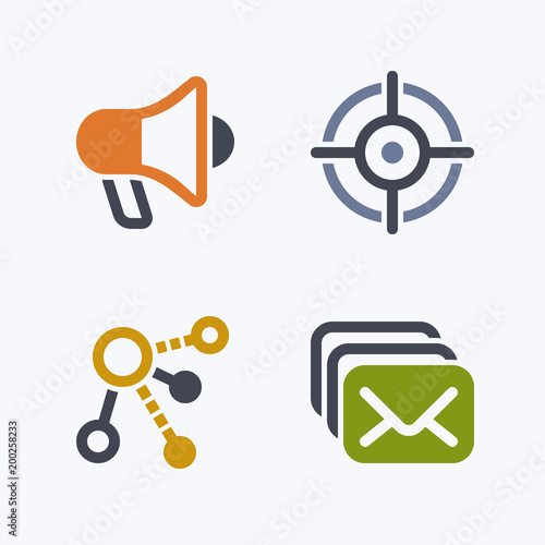 Marketing Techniques - Composite Icons. A set of 4 professional, pixel-perfect icons.