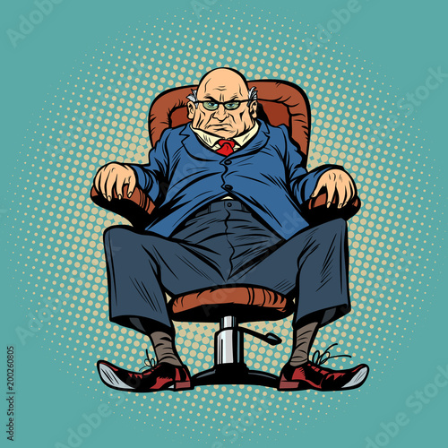 Old boss in the chair