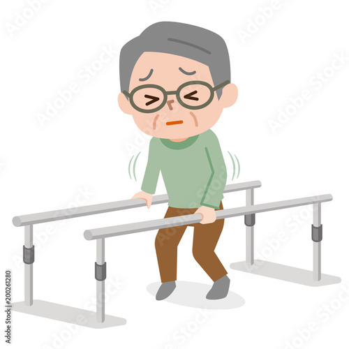 歩行訓練　シニア男性