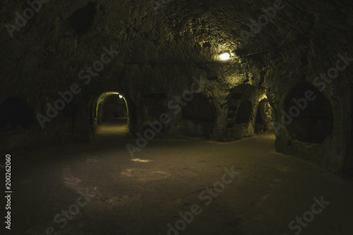Dark crypts of Syracuse, Italy