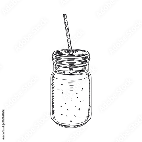 Beautiful vector hand drawn smoothie Illustration. 