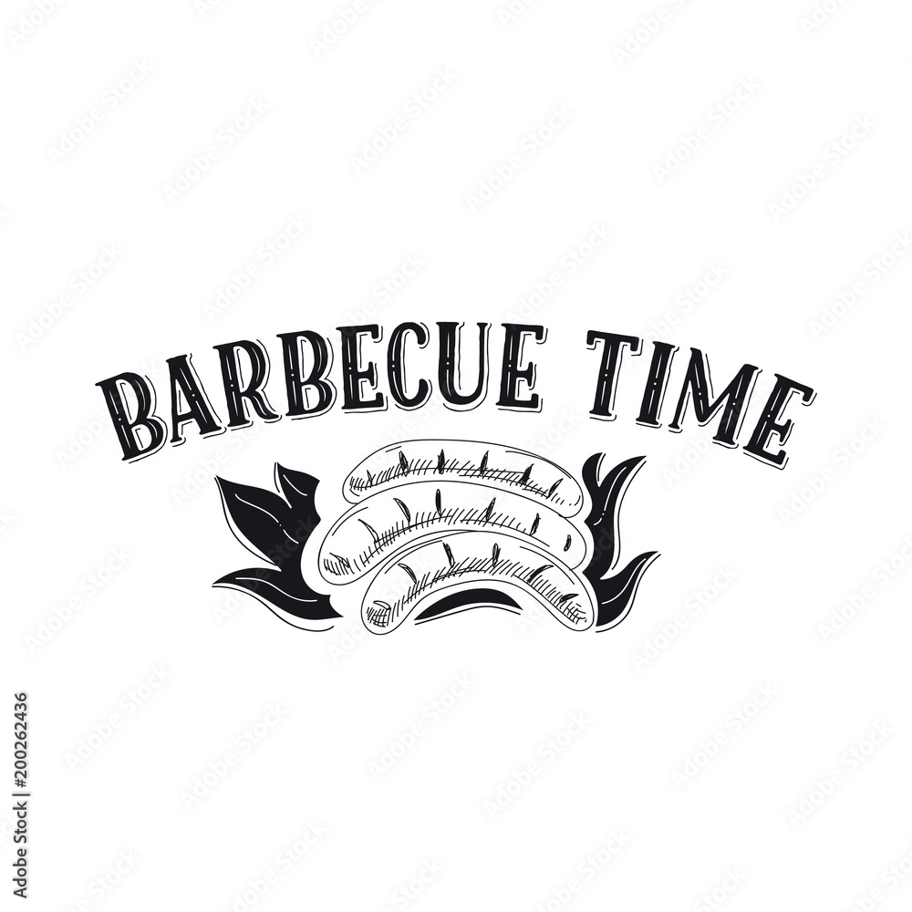 Obraz premium Beautiful vector hand drawn barbecue Illustration.
