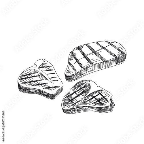 Beautiful vector hand drawn barbecue Illustration.