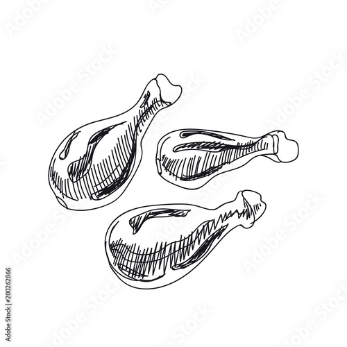 Beautiful vector hand drawn barbecue Illustration.