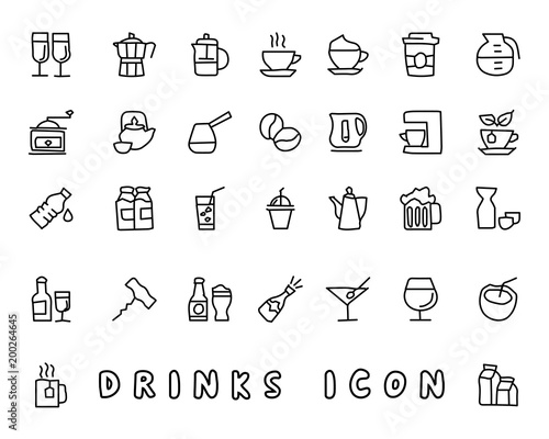 drink hand drawn icon design illustration, line style icon, designed for app and web