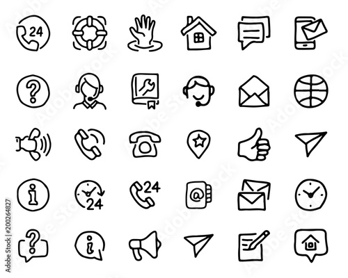 support hand drawn icon design illustration, line style icon, designed for app and web