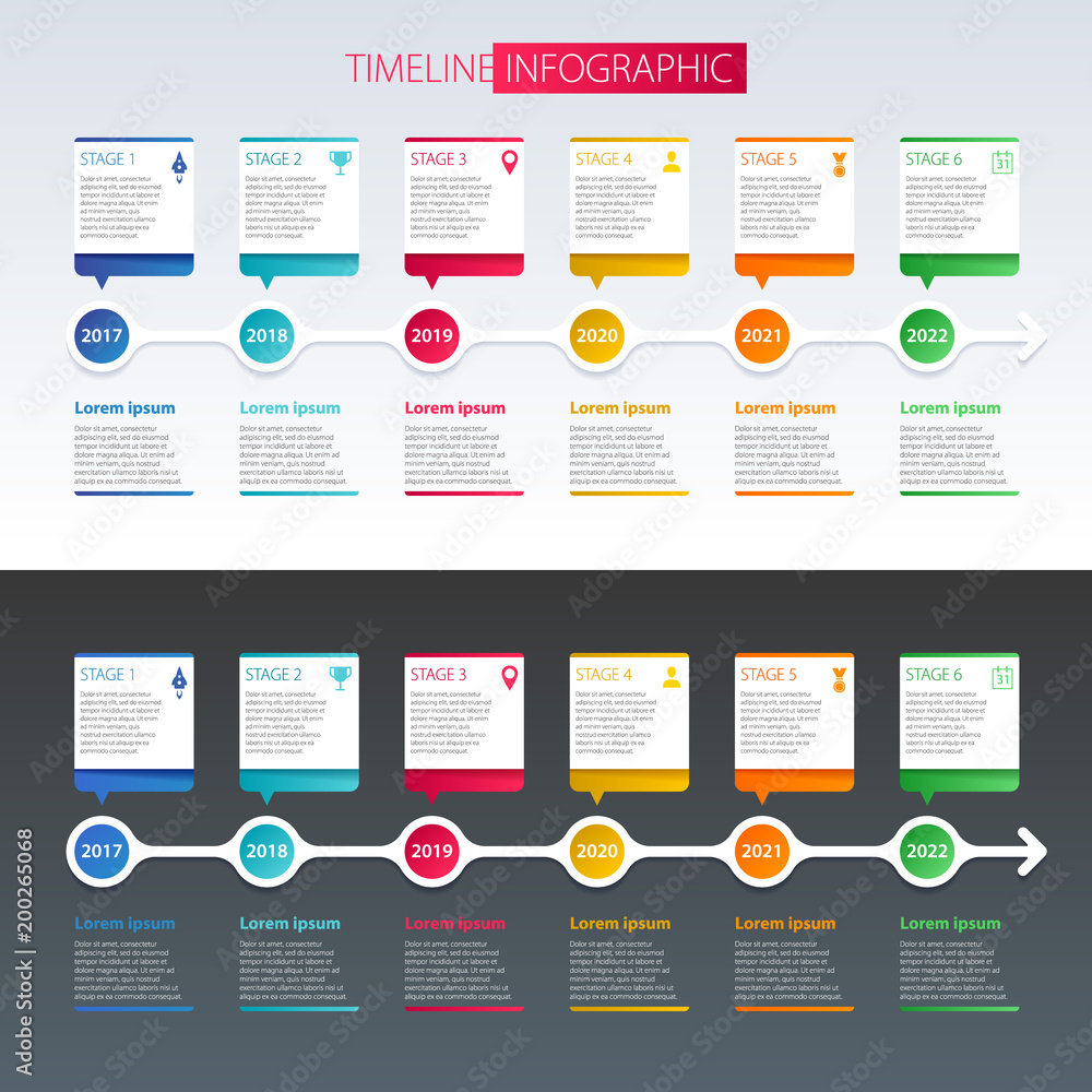 Timeline infographic design template.