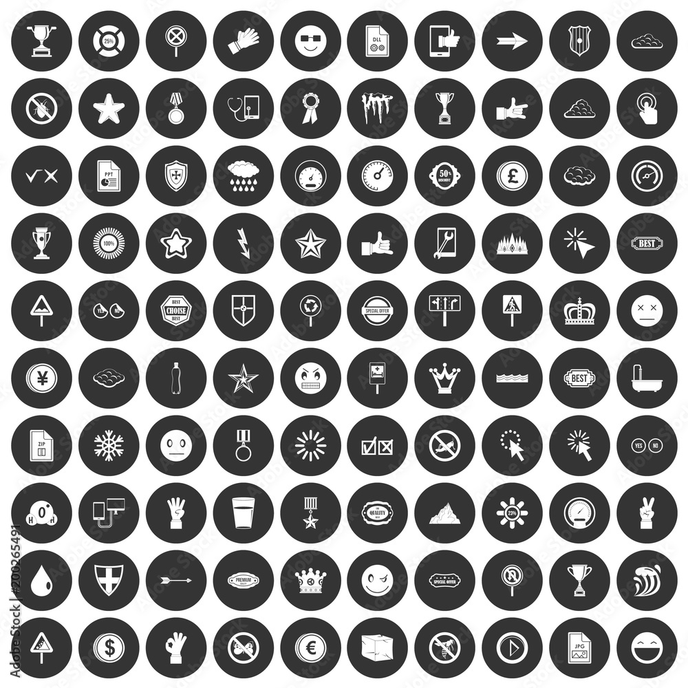 100 symbol icons set black circle 100 symbol icons set black circle
