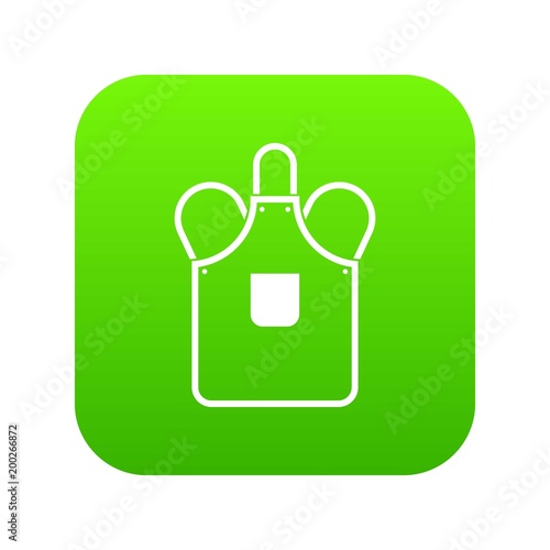 Blacksmiths apron icon digital green