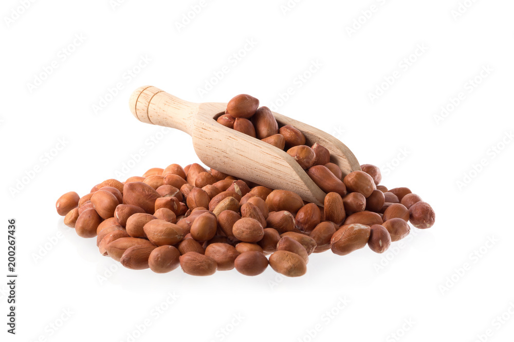 Raw peanuts isolated on a white background Raw peanuts isolated on a white background