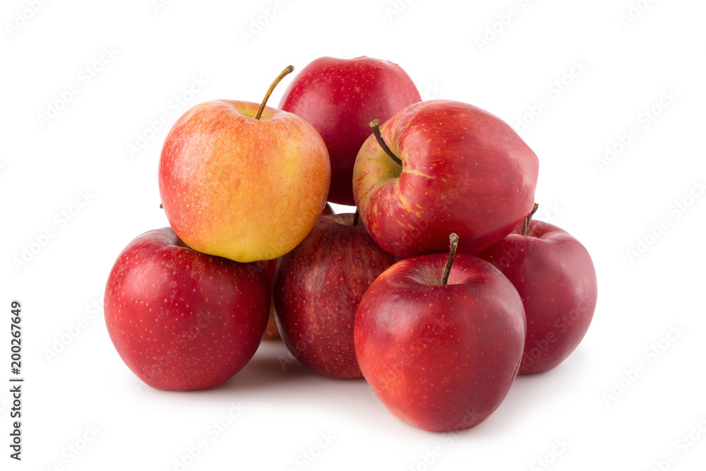 Red apples isolated on a white background Red apples isolated on a white background
