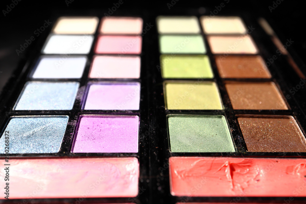 Eye shadow on a black background. Close up Eye shadow on a black background. Close up